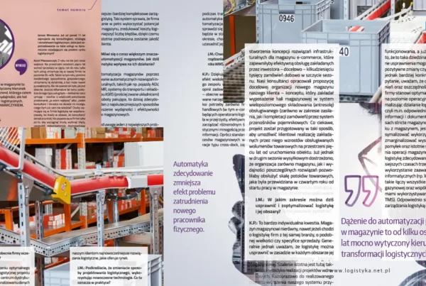 Wywiad dla czasopisma Logistyka